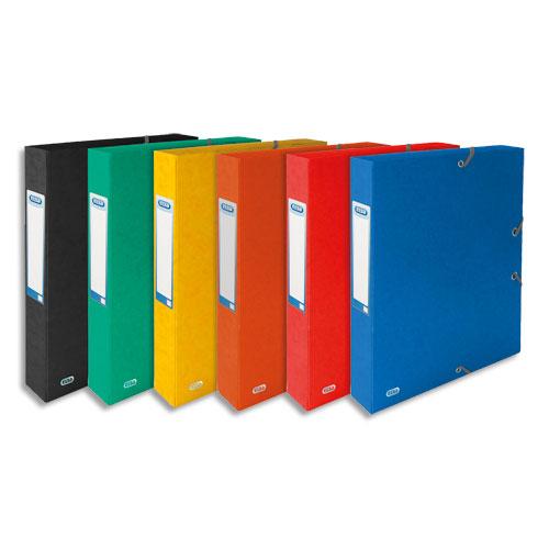 BOÎTE DE CLASSEMENT ELBA TOP FILE - EN CARTE LUSTRE - DOS 4 CM - COLORIS ASSORTIS - LOT DE 9