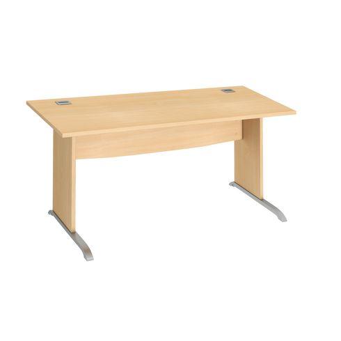 BUREAU DROIT EXCELLENS BOIS L 160 CM HÊTRE PIÈTEMENT BOIS EN L HÊTRE