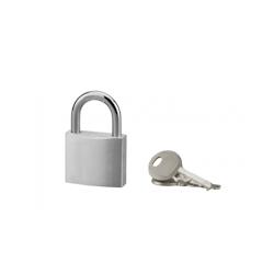 Cadenas à clé, extérieur, alu, 40mm, anse acier nickelé, 2 clés - Serrurerie de Picardie - gris 3150268281400_0
