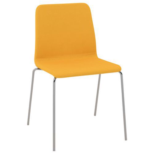 CHAISE CELTE 4 PIEDS CHROMÉS TISSU CLASSÉ NON FEU SAFRAN - QUADRIFOGLIO