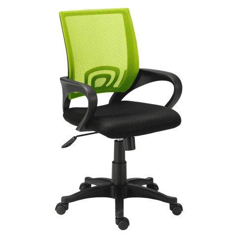 CHAISE DE BUREAU SPRING - ASSISE TISSU NOIR DOSSIER VERT
