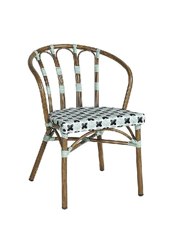 Chaise passy vert pâle/noire, 78x56x59 cm, France mobilier chr - marron aluminium 3760326527946_0