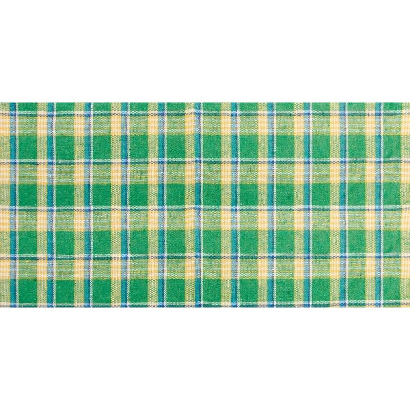 Chemin de table lin madras vert 28cm x 5m_0