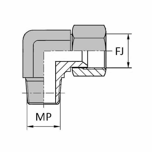 Coudes - 90° femelle tournant JIC X mâle NPT - 1