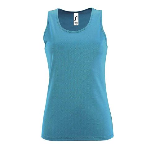DÉBARDEUR PERSONNALISABLE DE SPORT FEMME EN POLYESTER AQUA