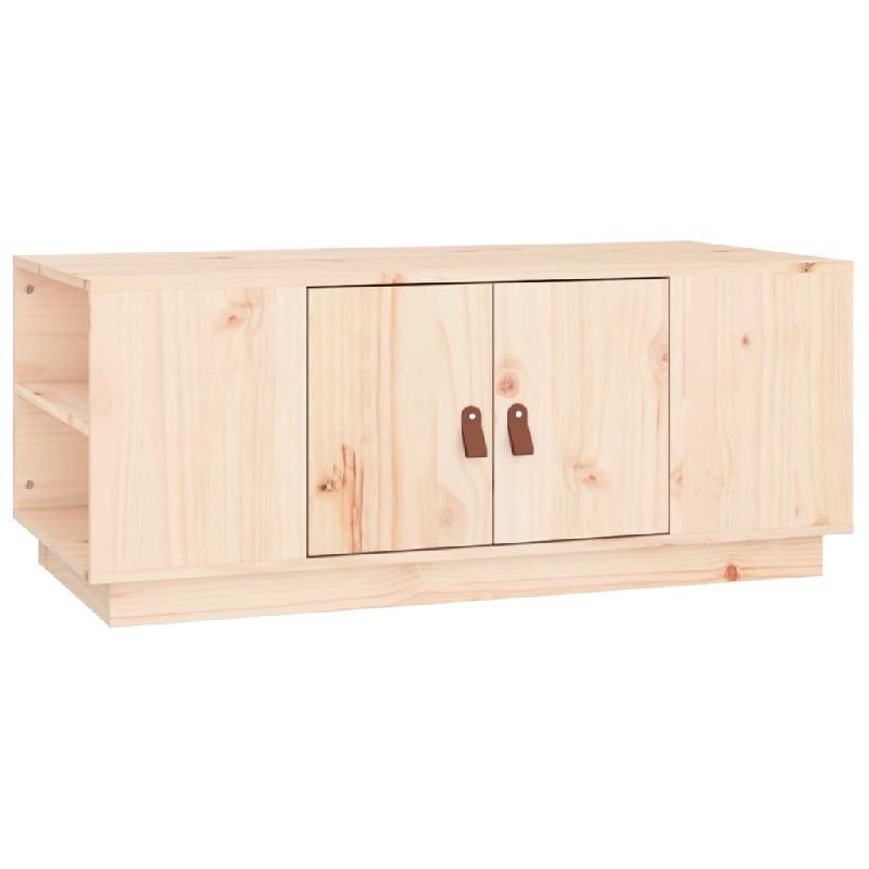 Décoshop26 - Table basse de salon design rustique 100 x 50 x 41 cm bois massif de pin non traité DEC036936 - Bois massif 3000263010454_0