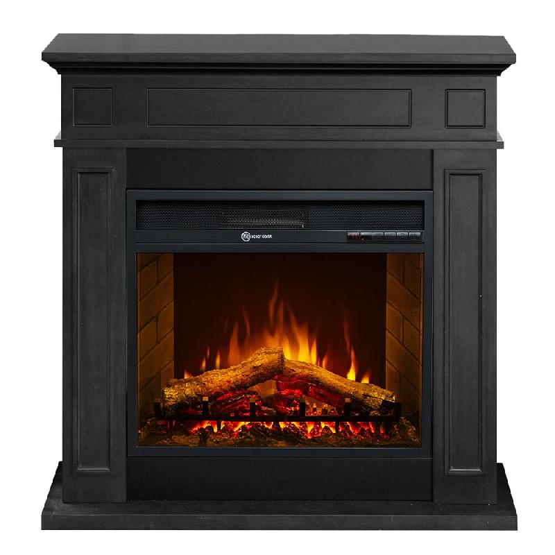 Divina Fire Cheminée électrique sur pied JEFFERSON en bois noir, dimensions : L 89,5xH 90,5xP 28 cm - noir 8055829981353_0