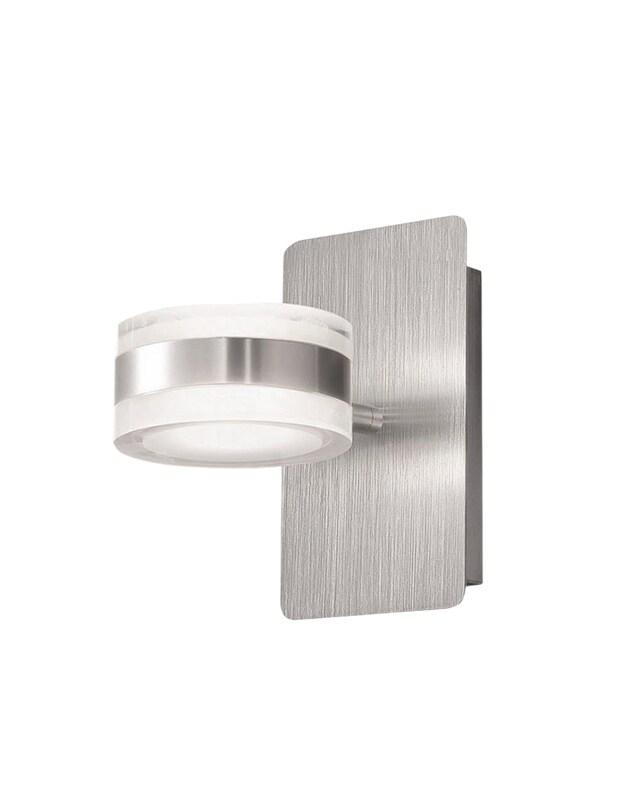 Dunk - Applique murale ronde Fabas Luce 2 lumières - Applique murale LED 16W à intensité variable - Aluminium brossé - gris 8019282067184_0