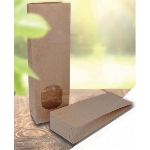Emballage kraft à fond plat avec fenêtre de visualisation - RÉF. NFL03-ET - 2 plis, kraft nervuré 80g/m², film OPP 20μ_0
