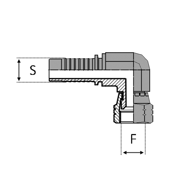 Embouts JIC - Série JIC - Filetage UNF - Cône 74° - Femelle - 90° Compact (DKJ-K90) - SFJCT90404_0
