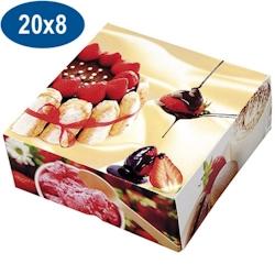 Firplast - Boîte pâtissière charlotte en carton - 20x20x8 cm - orange - décor festif_0