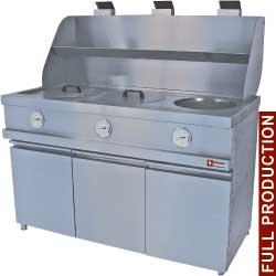 Friteuse gaz heavy duty - 3 cuves rondes mécaniques - Mika/3-MC - 25kg/h pré-cuisson et 50kg/h cuisson par cuve_0