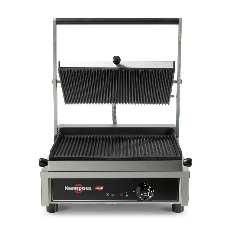 Gril professionnel multi contact - Plaques striées supérieures et inférieures - Surface de cuisson 350x230 mm - GECID4AO_0