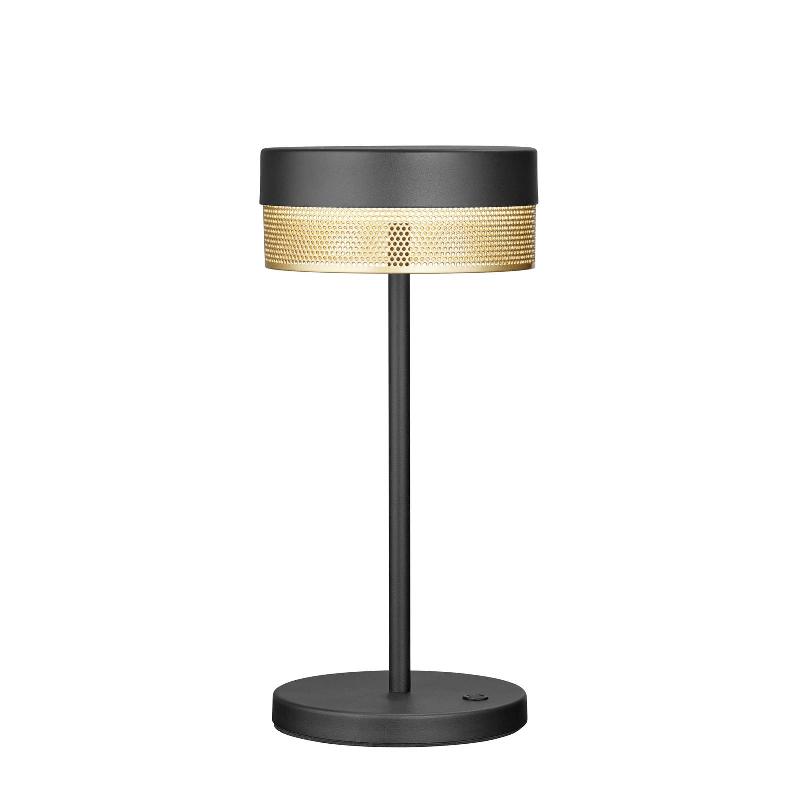 HELL LAMPE DE TABLE LED MESH RECHARGEABLE, HAUTEUR 30CM NOIR/OR