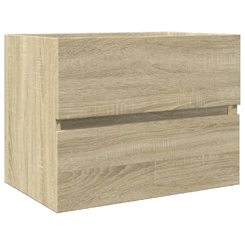 Helloshop26 - Armoire d'évier murale gain de place 60 x 38,5 x 45 cm design moderne salle de bain en bois d'ingénierie chêne sonoma 02_0049700 - Bo_0