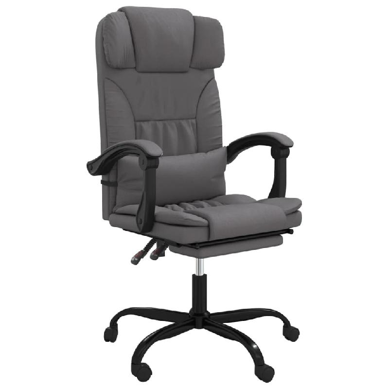 Helloshop26 - Chaise fauteuil siège pivotante de inclinable de bureau informatique étude similicuir gris 02_0024247 - gris métal 3000215332030_0