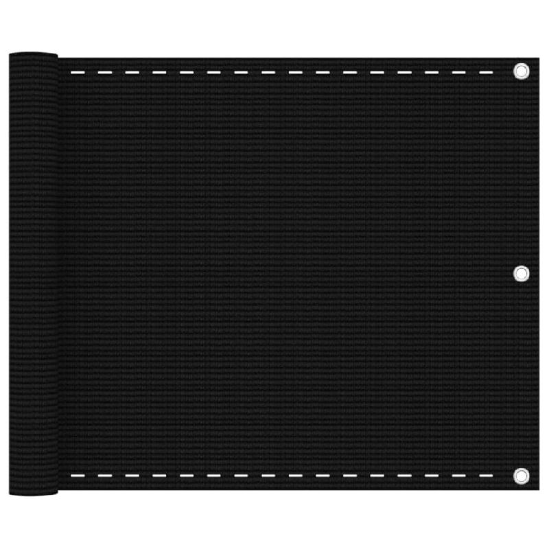 Helloshop26 - Écran de balcon brise pare vue protection confidentialité 75 x 600 cm PEHD noir 02_0010274 - noir aluminium 3000560282721_0