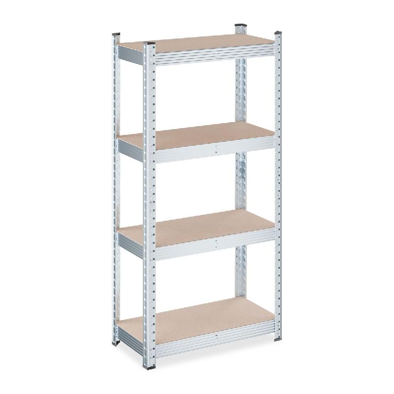 Helloshop26 - Étagère charge lourde réglable pour garage cave 120 x 60 x 30 cm avec 4 rayons pratiques en acier gris 13_0016887 - gris Bois manufac_0