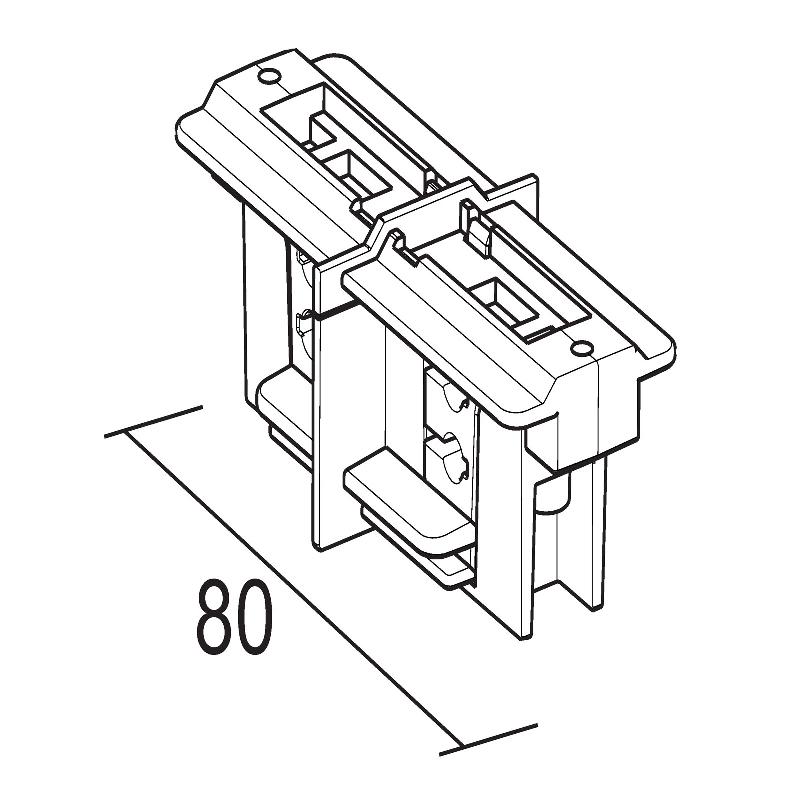 IVELA CONNECTEUR LONGITUDINAL RAIL TRIPHASÉ LKM, BLANC