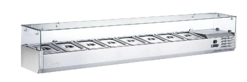 Kit réfrigéré en verre à poser 8 bacs GN 1/4 positif L.1800 mm AFI Collin-Lucy_0