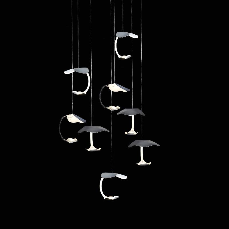 KNIKERBOKER LE GIGINE SUSPENSION 8 LAMPES BLANCHE