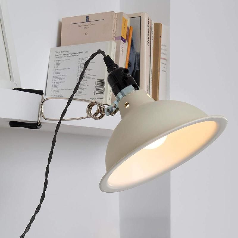FARO BARCELONA LAMPE À PINCE PEPPER BEIGE AU LOOK INDUSTRIEL