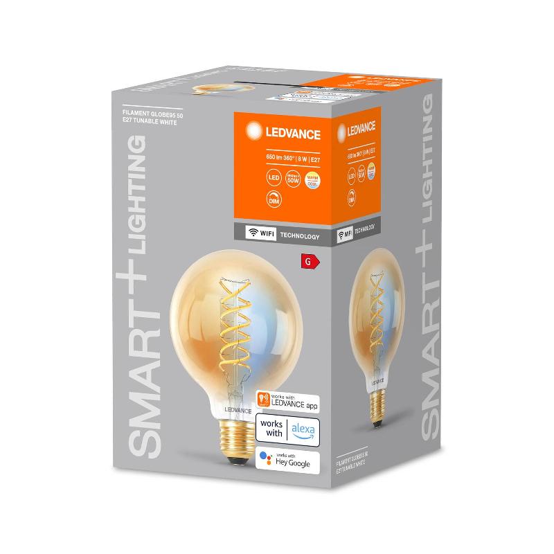 LEDVANCE SMART+ WIFI E27 8W LED G95 DORÉ 822-850