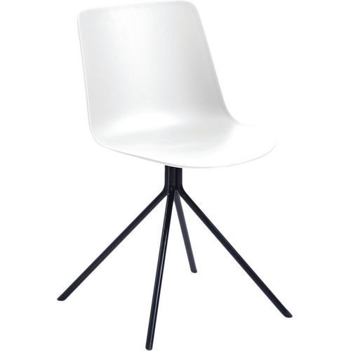 LOT DE 2 CHAISES DN PIED SPIDER NOIR COQUE POLYPRO BLANCHE - MEET BY PAPERFLOW