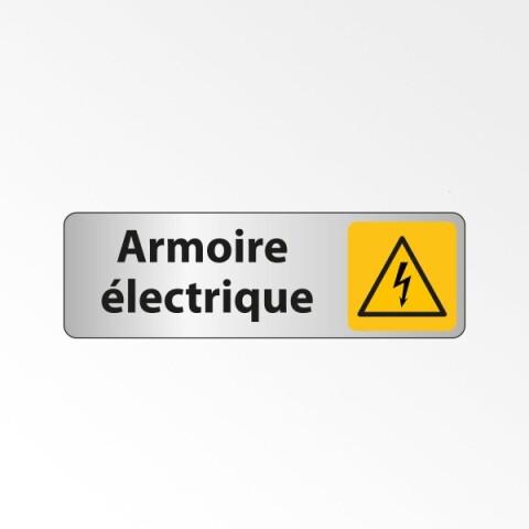 LOT DE 2 - PANNEAU DANGER - PICTOGRAMME ARMOIRE ÉLECTRIQUE - W012 - ISO 7010 150 X 47 MM ARGENT