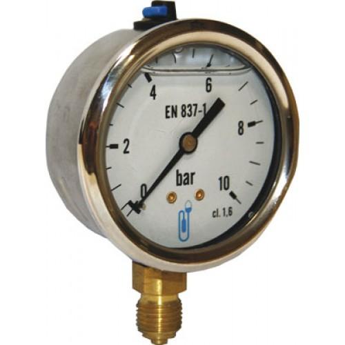 MANOMÈTRE BOITIER INOX GLYCÈRINE 16 BAR Ø 63 8/13 DISTRILABO