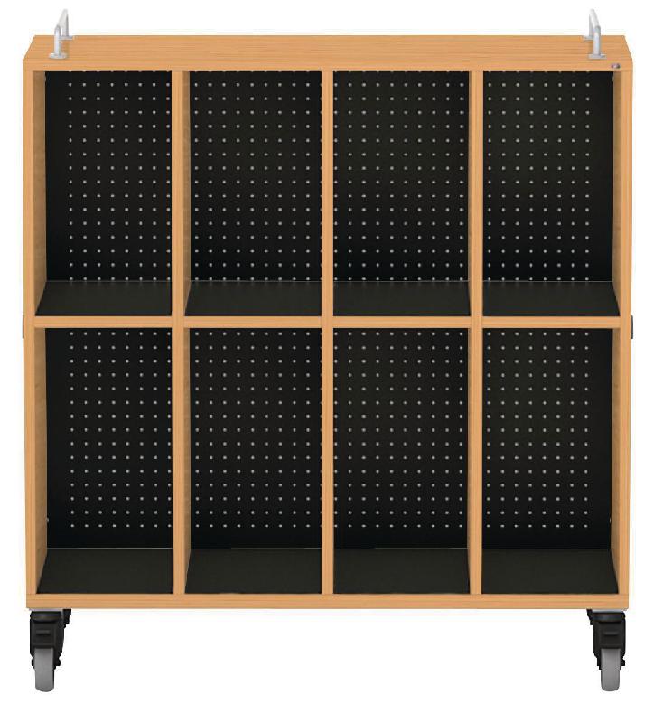 MEUBLE BAS SHIFT+ LANDSCAPE MÉLA POUR CARTABLES 8 CASES - HÊTRE - NOIR - MANUTAN COLLECTIVITÉS