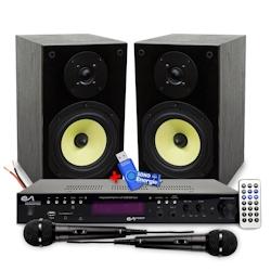 Pack Hifi Mash Saphir 6, 2x100W, Boomer 16cm, Ampli Evidence Acoustics EA-2100, STEREO/KARAOKE 2x 50W, USB SD BT FM - 2 Micros - 3666638044082_0