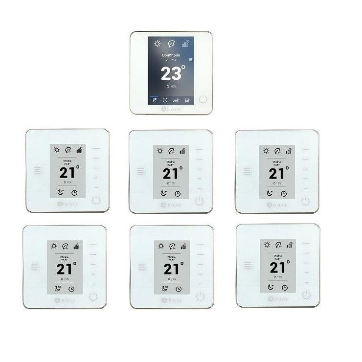 PACK THERMOSTATS BLUE THINK RADIO AIRZONE BLANC 7 ZONES_0