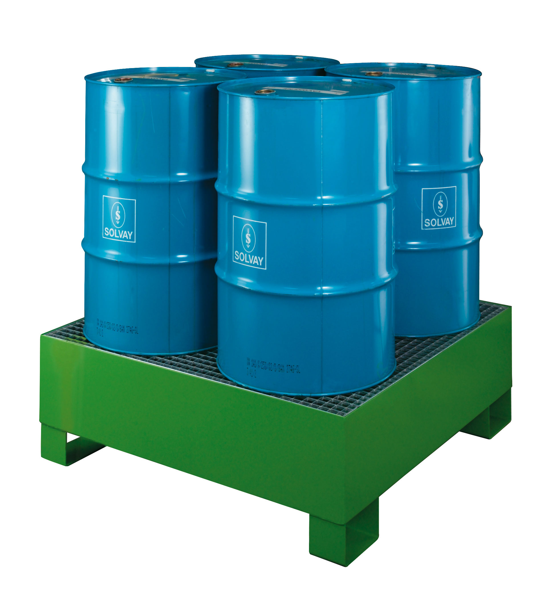 PALETTE DE RÉTENTION 450 LITRES POUR 4 FÛTS VERTICAUX
