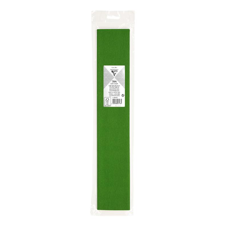 PAPIER CRÉPON, SACHET DE 1 FEUILLE PLIÉE 75% AU FORMAT 2,50X0,50M - VERT PRÉ - LOT DE 20