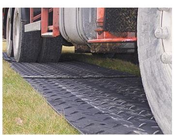 Plaque de roulage pour charge lourde - virages - charge maximale 80 tonnes - 2440x1220x12 mm - surface antidérapante_0