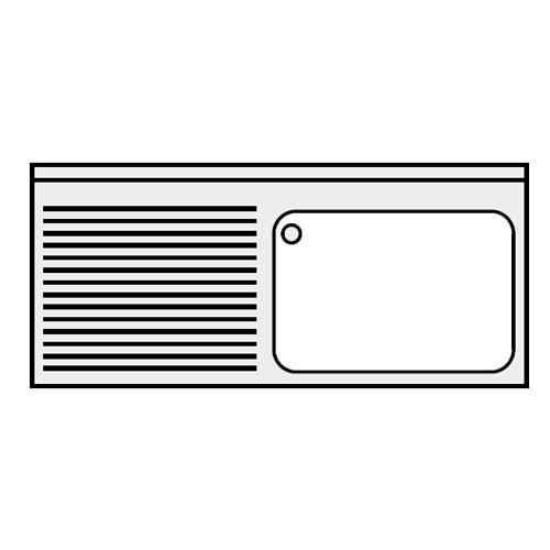 Plonge inox 1 bac sur support avec étagère - P 500 mm - à droite_0