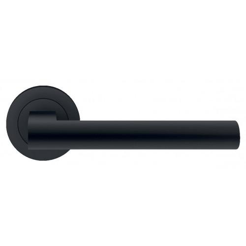 POIGNÉES DE PORTE SUR ROSACES RONDES SÉRIE ER 45 MADEIRA - NOIR BRONZE - BEC DE CANE KARCHER DESIGN