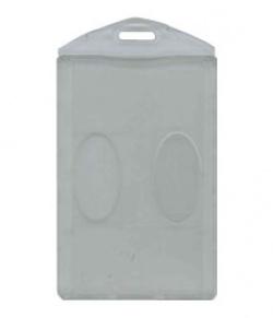 Porte-badge double vertical transparent pour 2 cartes_0