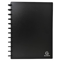 PORTE-CARTES DE VISITE À ANNEAUX ET POCHETTES DÉTACHABLES A4 - NOIR - LOT DE 5