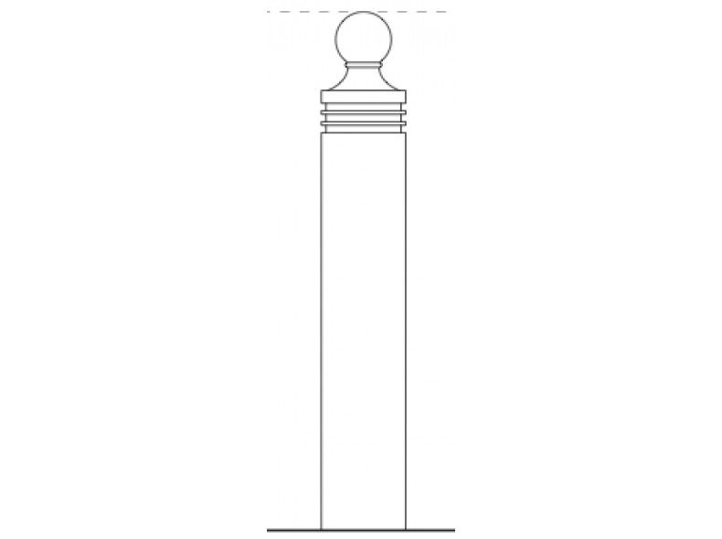 Potelets fixes - Foncoser - acier Ø127 mm - tête boule fonte - hauteur hors sol 1 000 mm - finition thermolaquage RAL_0