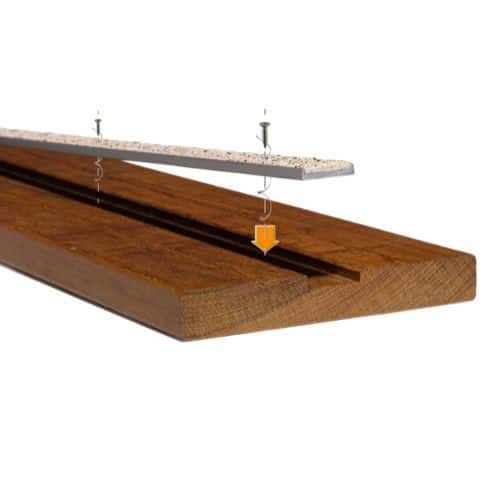 PROFIL AVEC INSERT IVOIRE U24/3M ALU MINERAL 24 MM - WATTELEZ