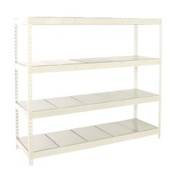 PROREGAL Étagère pour Charges Lourdes METAL BEAST FOUR | HxLxP 200x240x60cm | 400kg par Niveau | Blanc - blanc métal PR_RS18-170_0