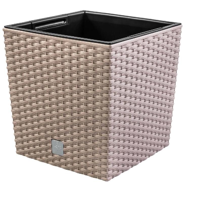 Prosperplast - Pot Rato 10 L avec insert de plantation, coloris Mocca, 22,3x22,3x22,8 cm - marron plastique ZA995_0