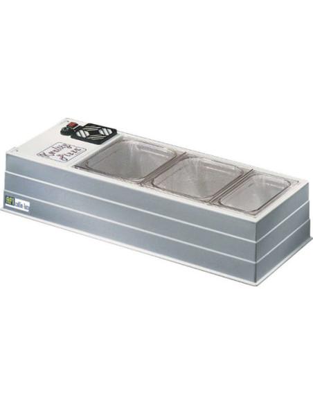 Saladette à poser réfrigérée - 4 bacs GN 1/3 - PR4/3 - Fabriquée en Italie_0