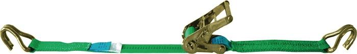 Sangle d'amarrage DIN EN 12195-2 - longueur 8 m, largeur 35 mm - avec rochet + crochets pointus LC U 2000 daN - DOLEZYCH_0