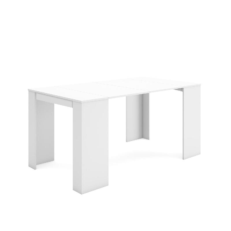 SKRAUT HOME Table console extensible, 160, Pour 8  personnes, Table à Manger, Blanc - blanc Bois manufacturé 150_33_0