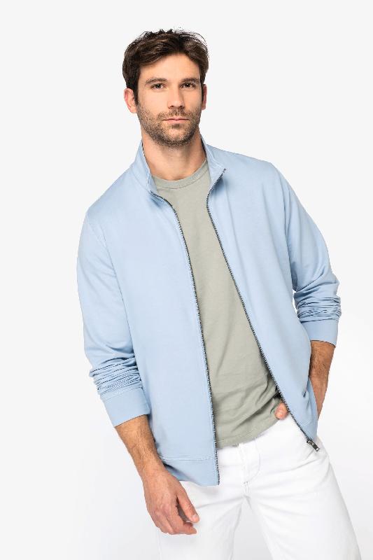 Sweat-shirt écoresponsable zippé en modal homme - Col montant - Réf : NS427_0