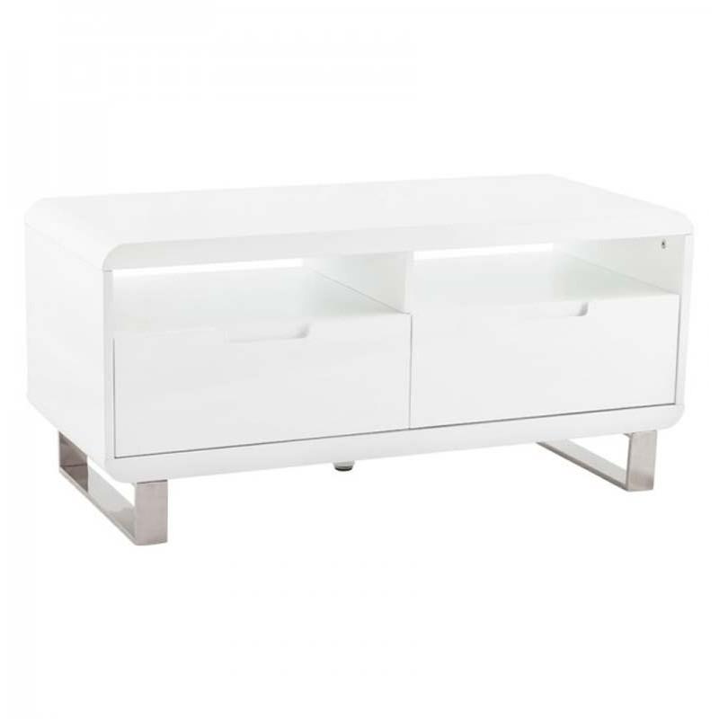 MEUBLE TV DESIGN CORAIL 100CM BLANC - PARIS PRIX_0