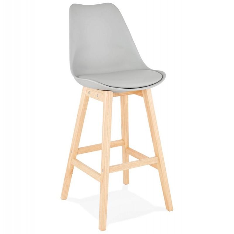 TABOURET DE BAR SCANDINAVE ELISE 112CM GRIS - PARIS PRIX_0